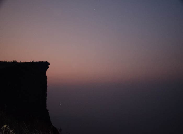 Phu Chi Fa mountain top see from the distance at sunrise 