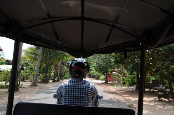 Riding through the bumpy and dusty streets