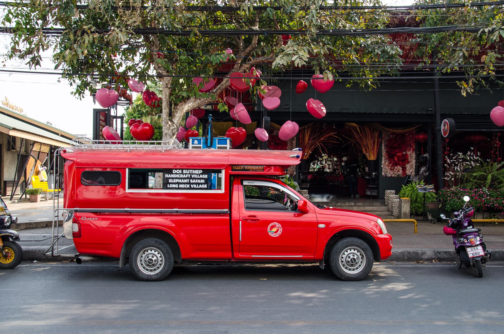 Songthaew local transport in Chiang Mai, Thailand