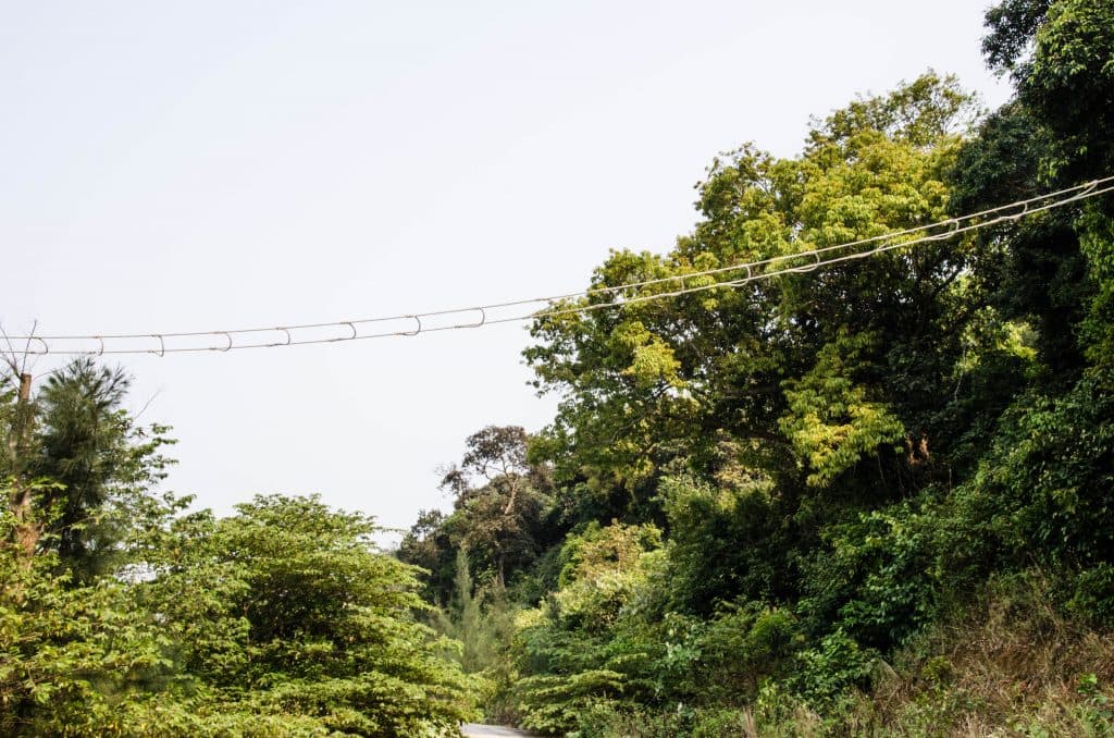 A line over the road in Son Tra Peninsula. 