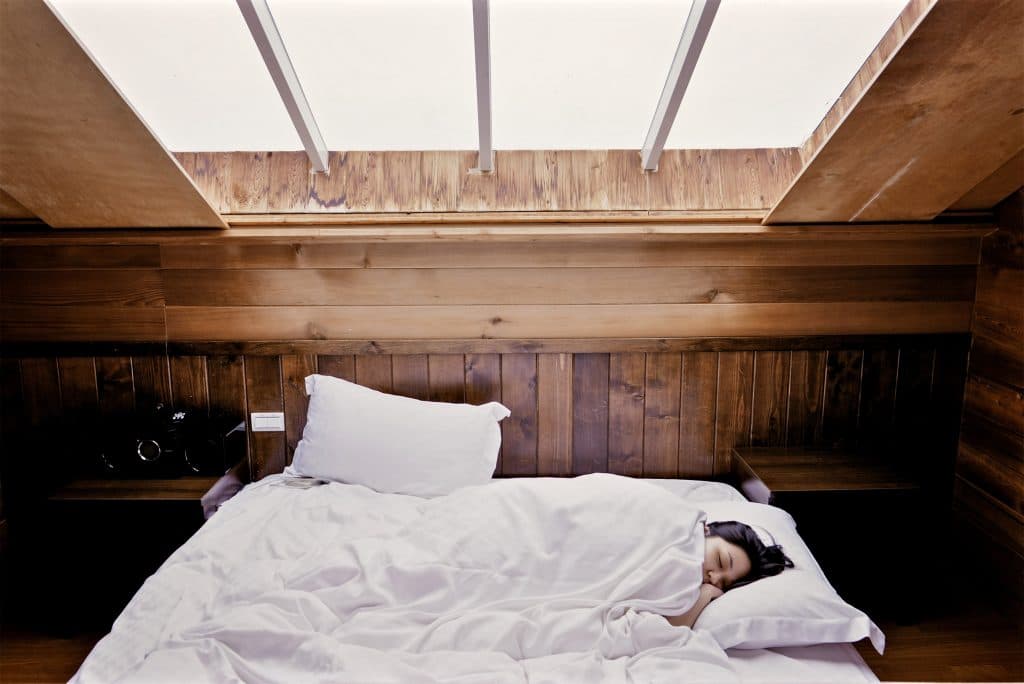 Woman resting in bed