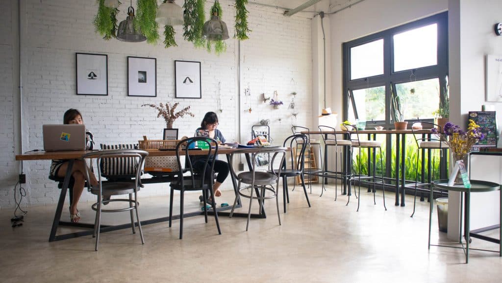 people working at coworking space in 51 hometel, chiang mai