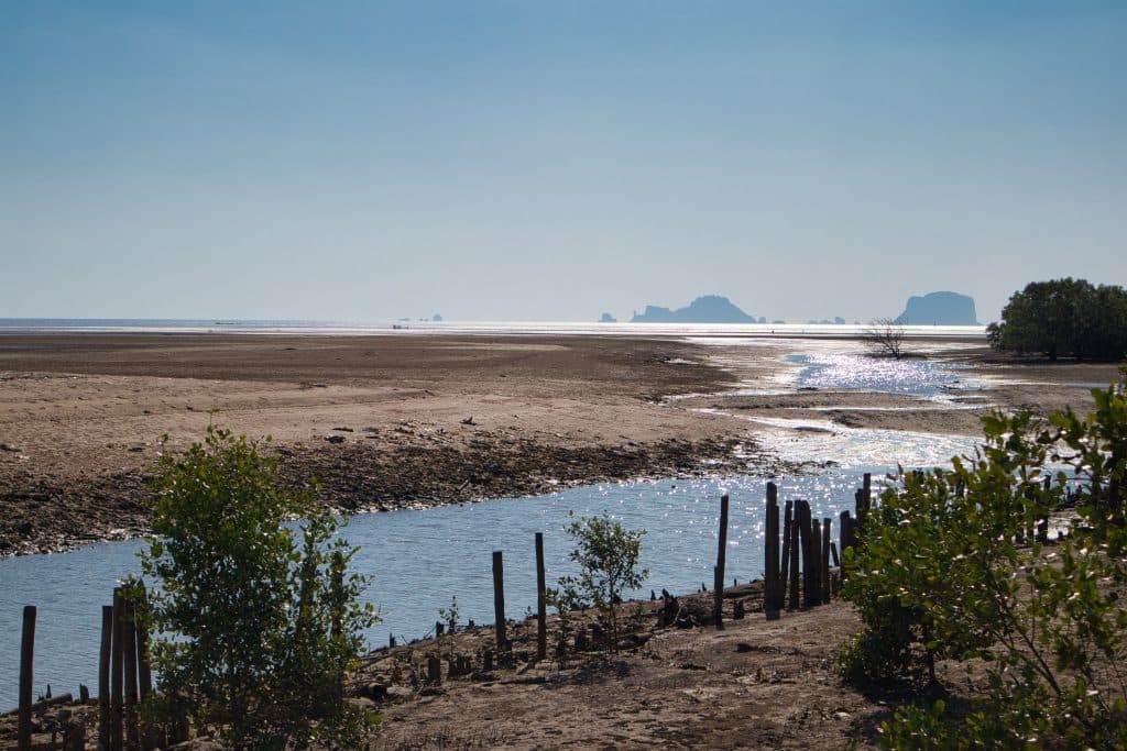 a view over a desserted beach on koh klang, thailand. 