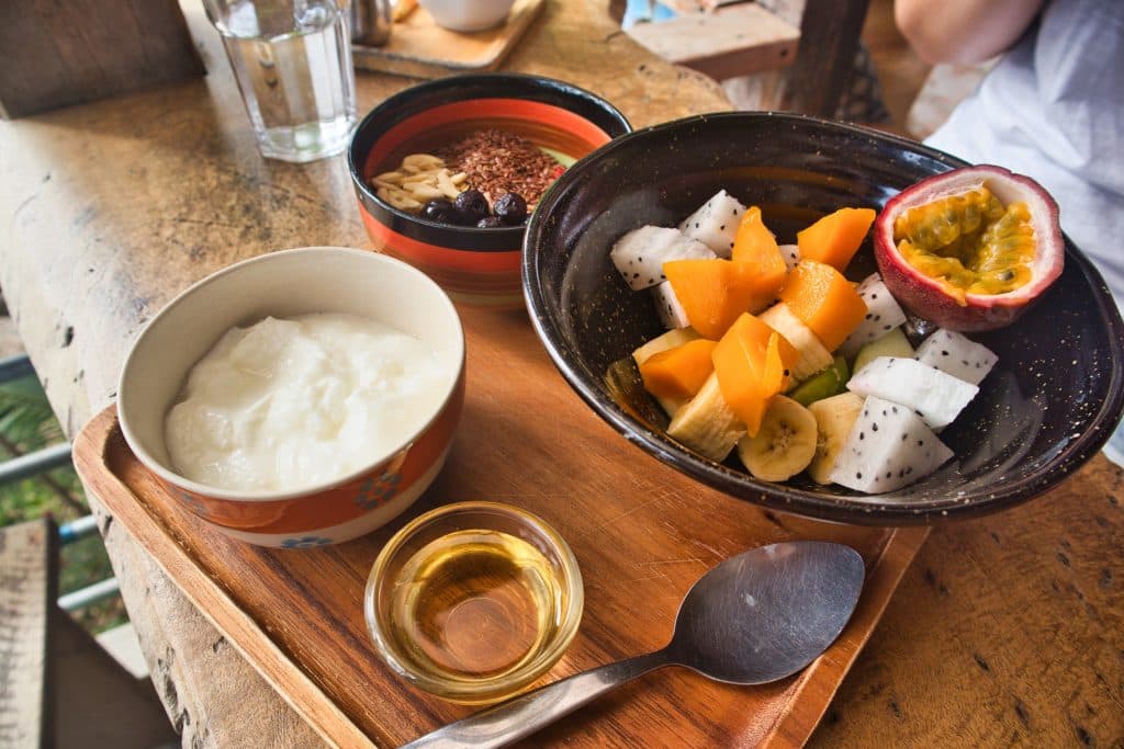 A plate of food in a restaurant on koh yao noi. 
