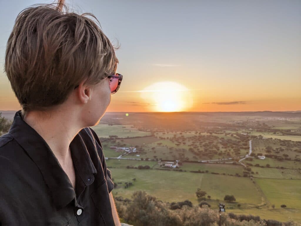 Expat medical insurance - a woman looking into the future. 