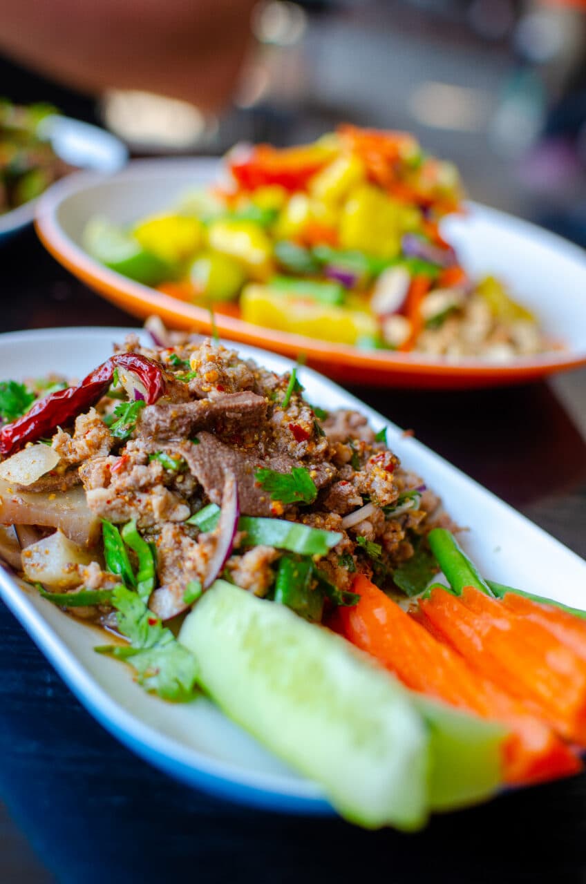Thai salad - laarb with meat. 