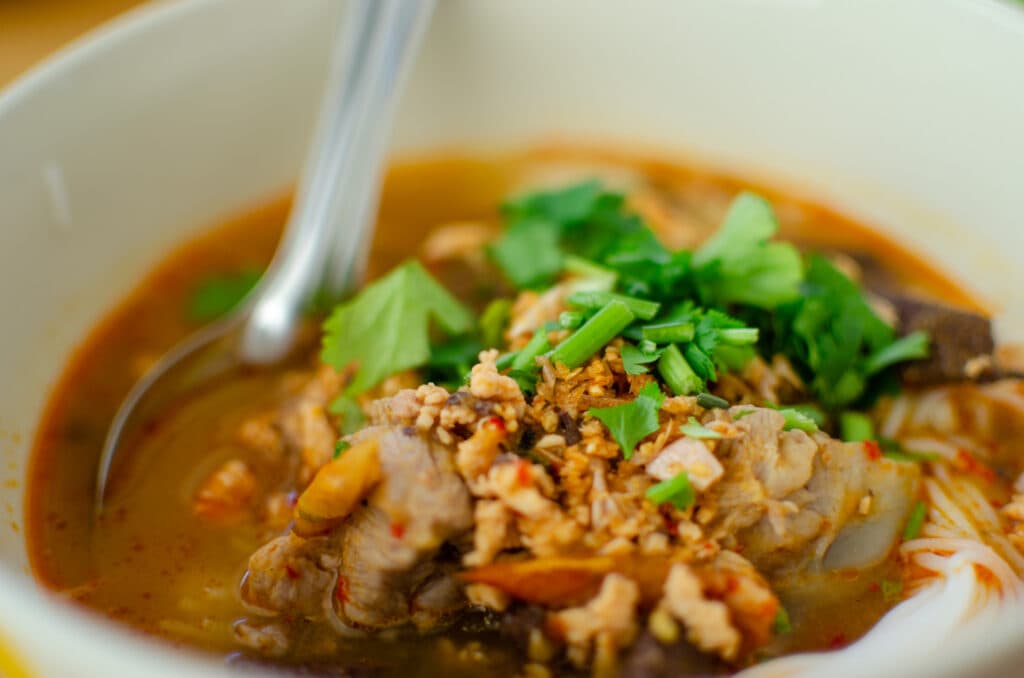A Thai soup with meat and bones. 