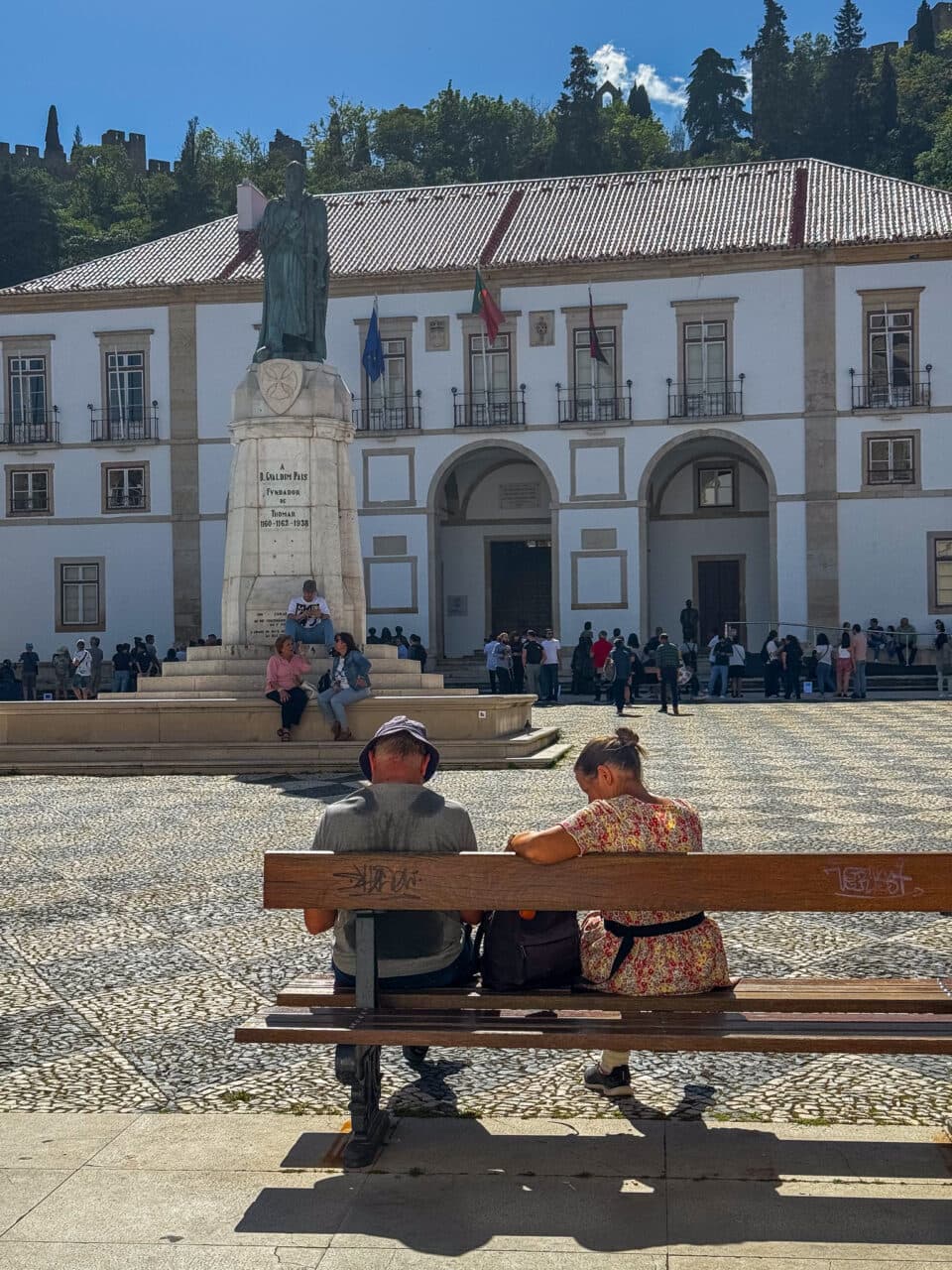 A square in a Portuguese town. 