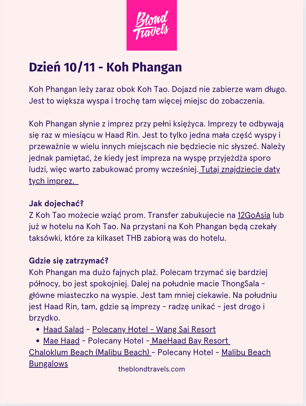 Przykład planu podróży - strona 1