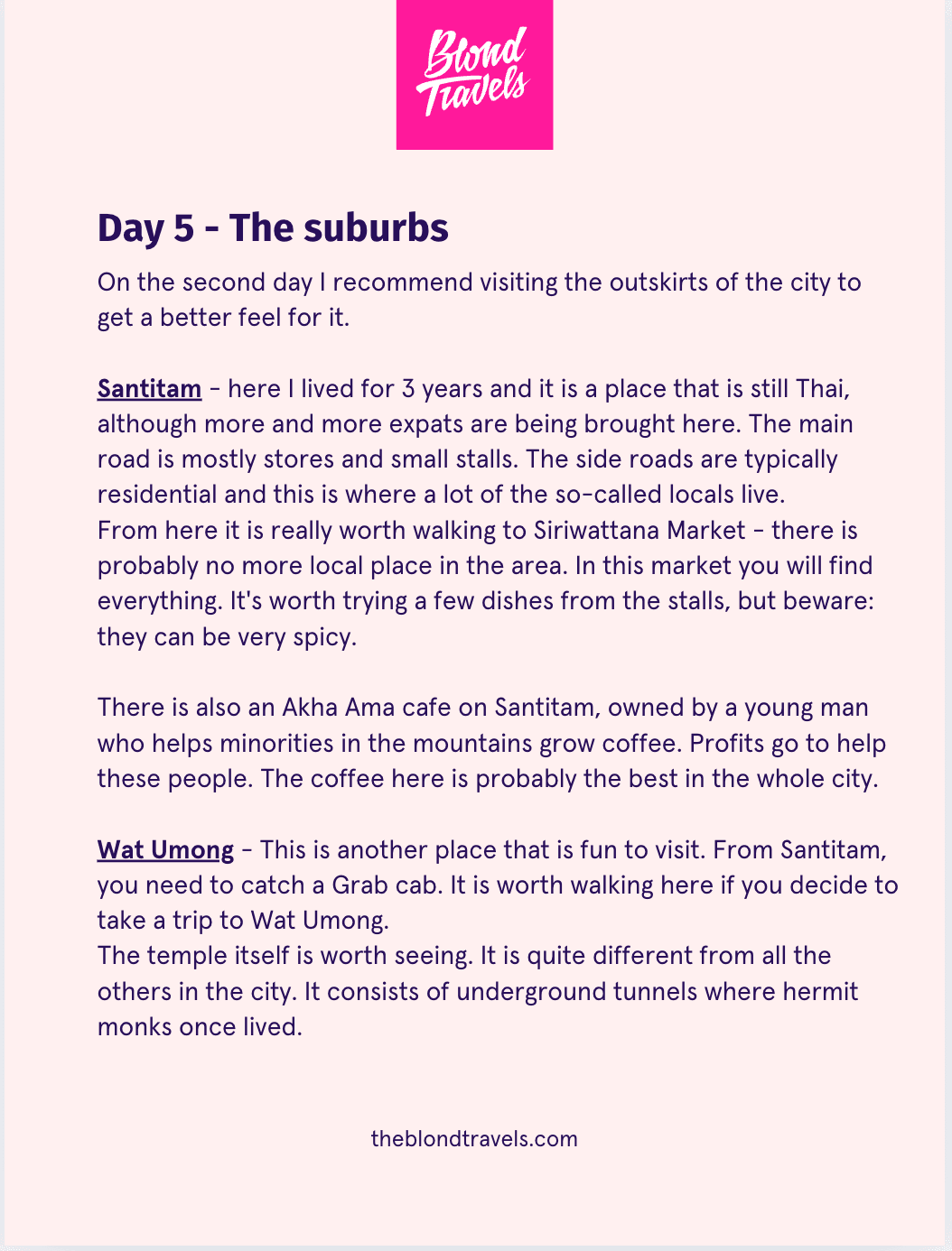 Example page from Thailand travel guide