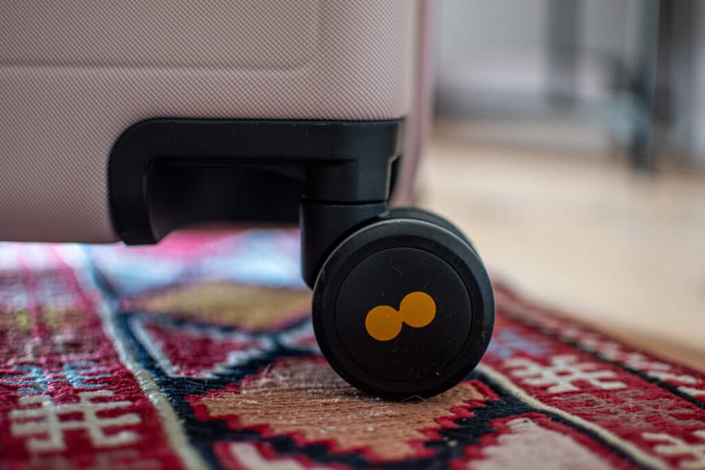 Wheels of a Level8 suitcase 