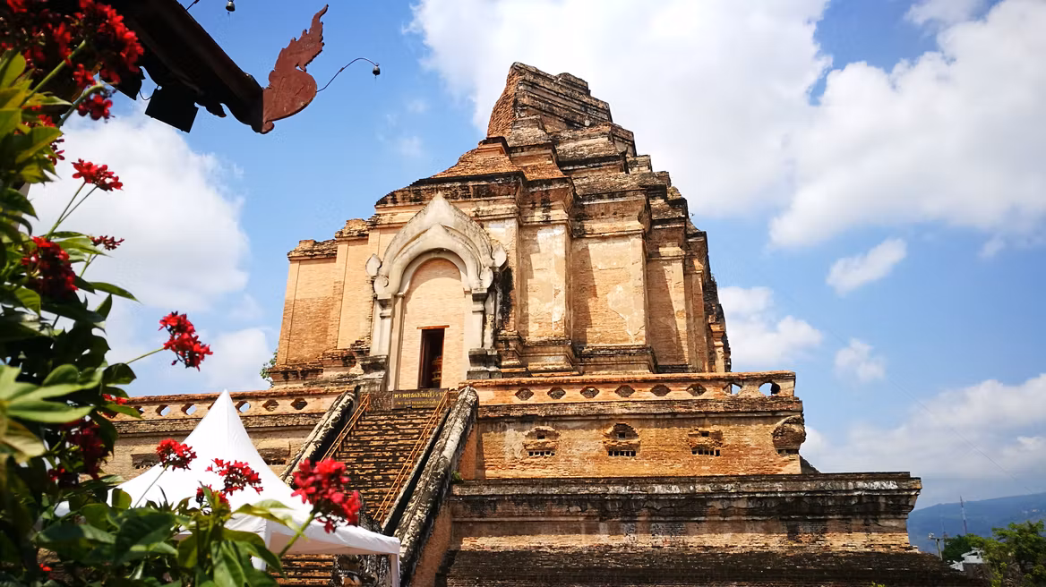Low angle view of a temple in Thailand