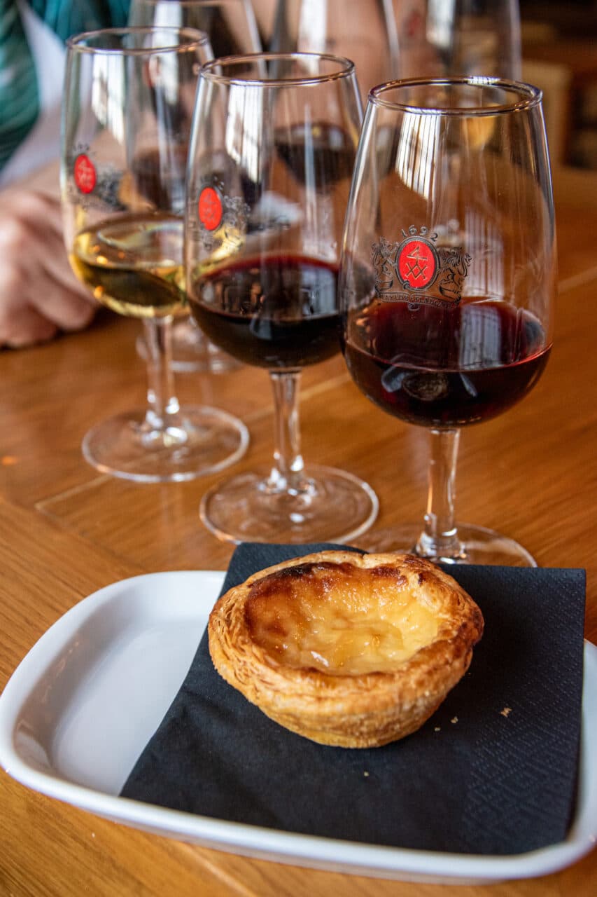 Wine tasting, Lisbon, glasses with port