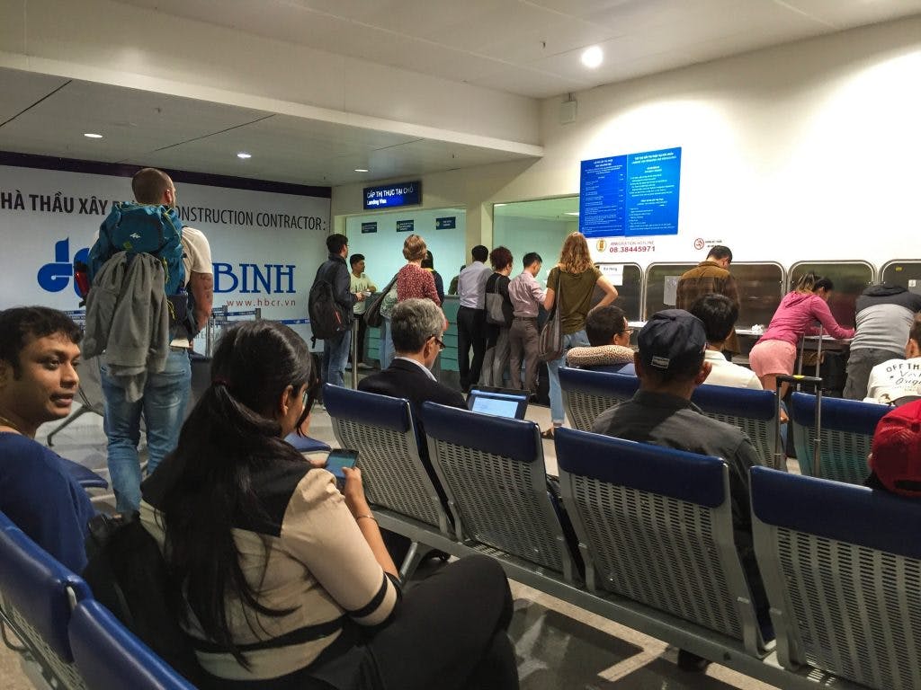 Landing visa counter at Ho Chi Minh City Airport