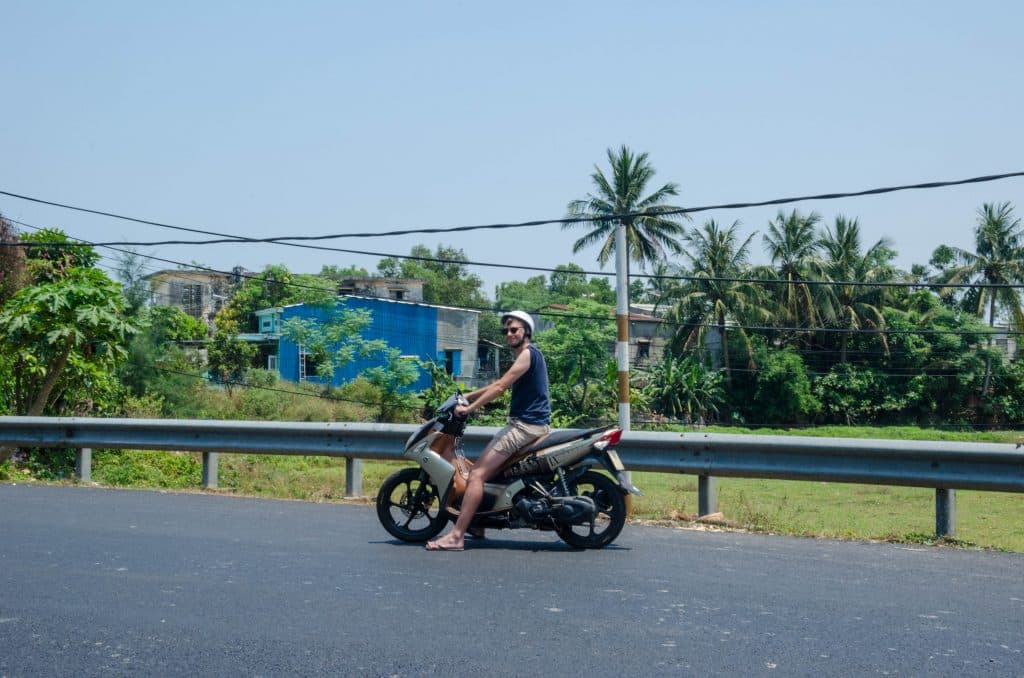 driving a scooter in vietnam