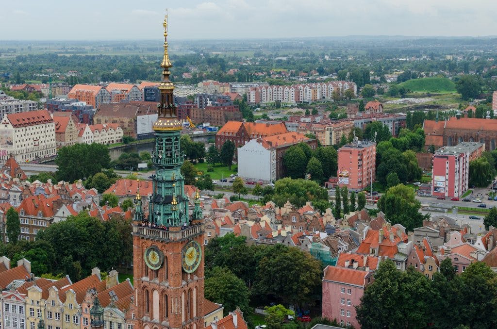 Panorama view of Gdańsk