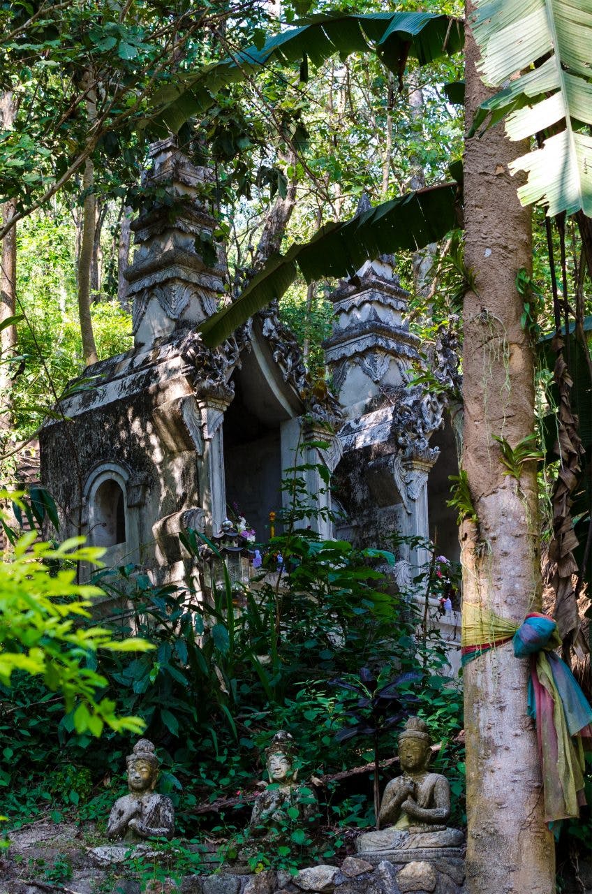 Kapliczka w lesie, świątynia Wat Pha Lat