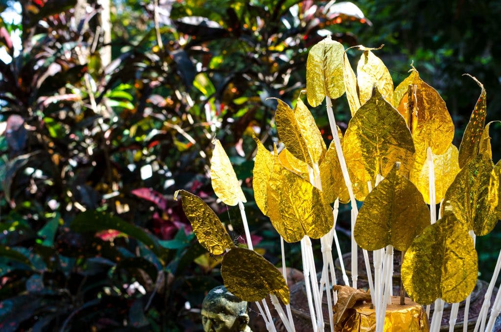 Wat Pha Lat temple, Chiang Mai, golden leaves 