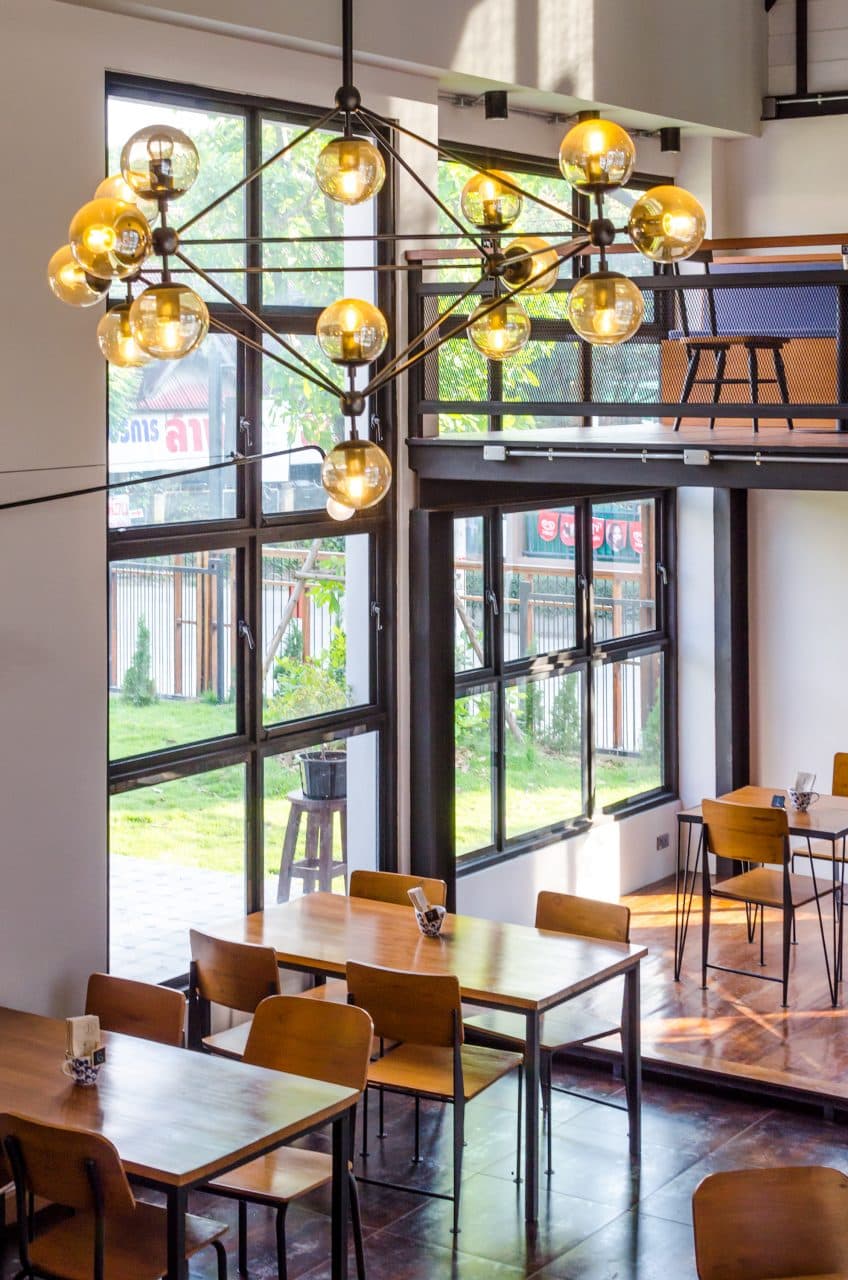 The inside of cafe no.8 in Chiang Mai