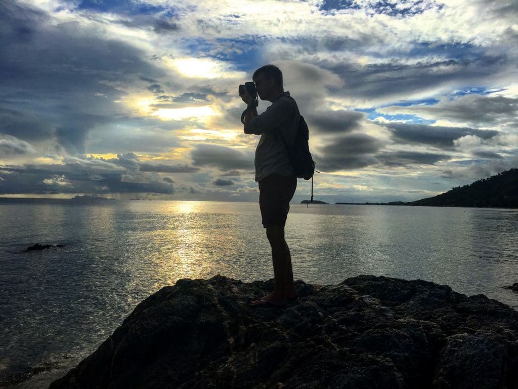 Photographer sunset