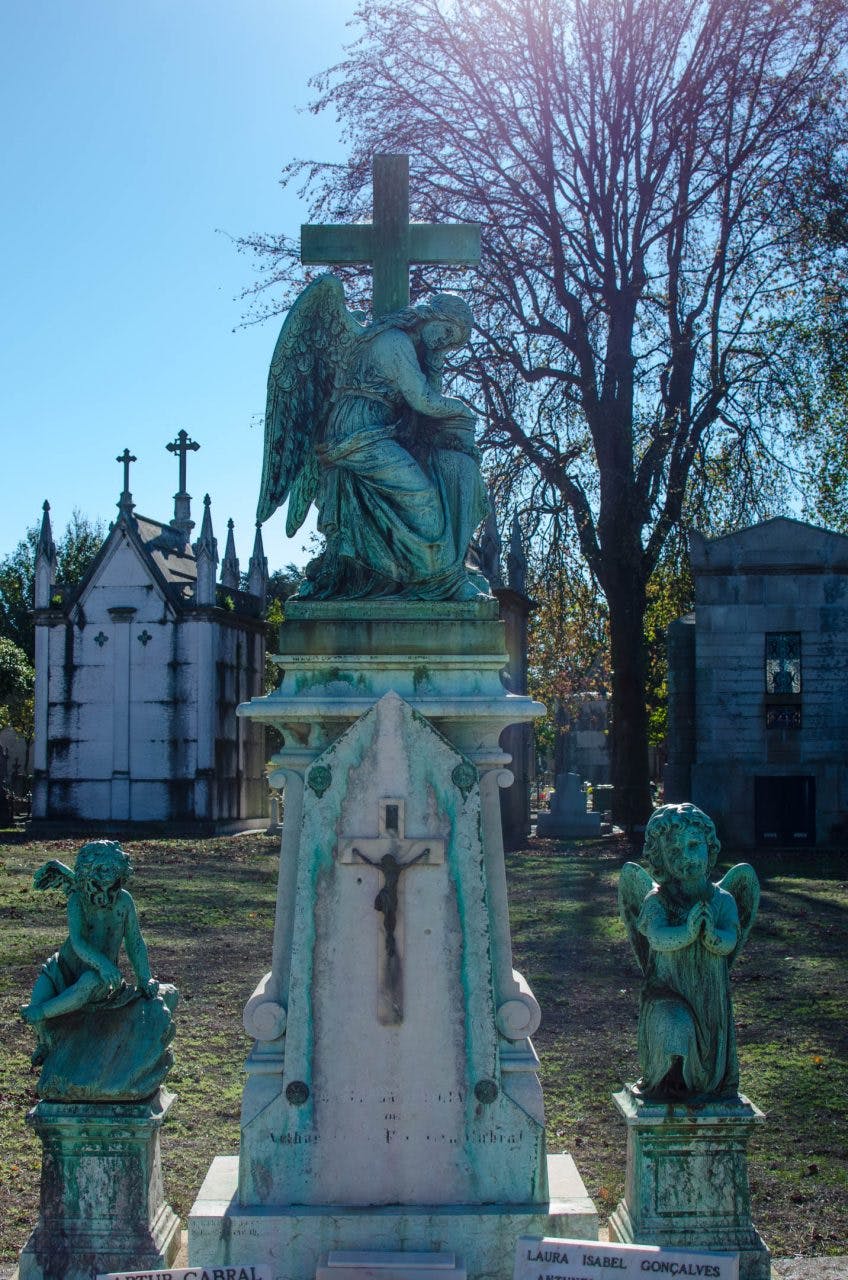 grave at the cemetery in porto 