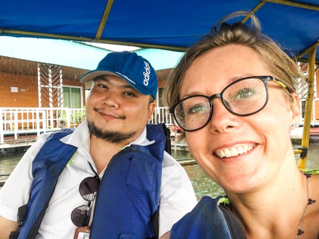 Joanna and take me tour guide on a boat in mea ngat dam
