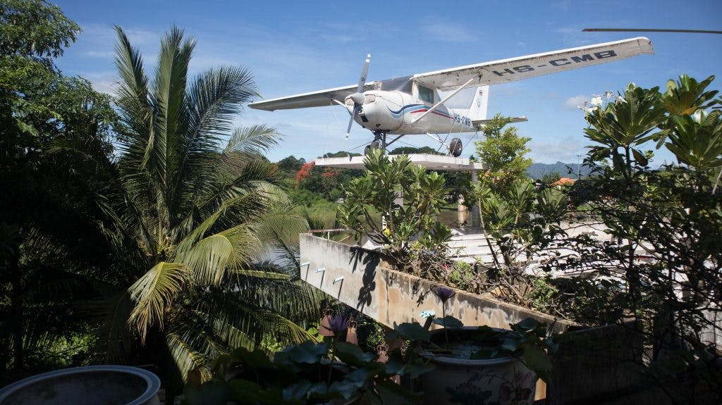 jeath museum kanchanaburi a plane on display 