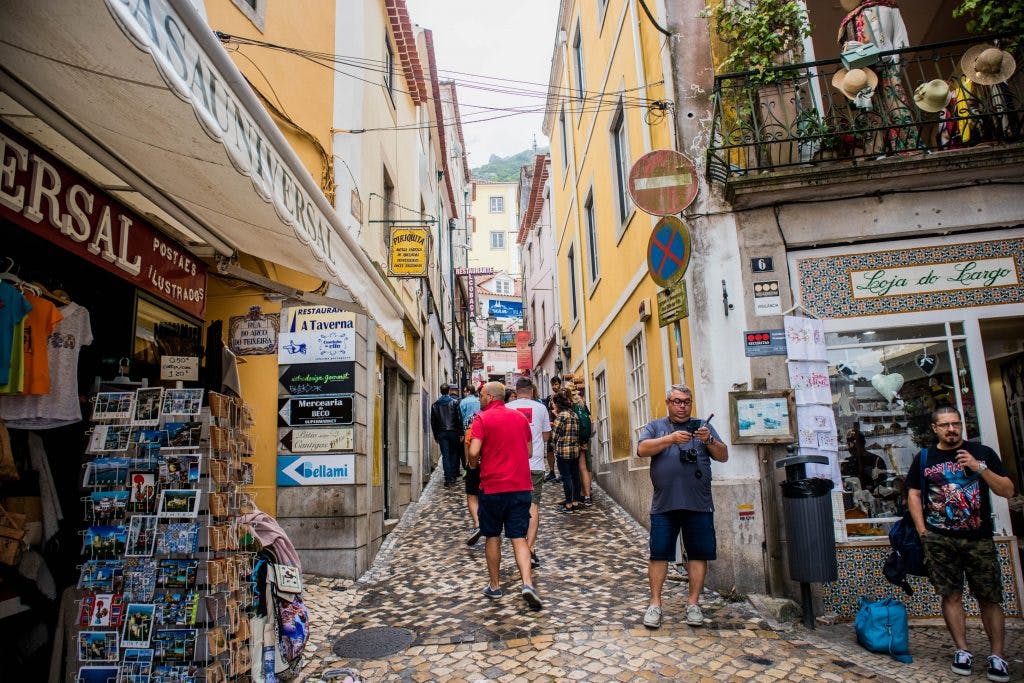 people walking on the streets of sintra 