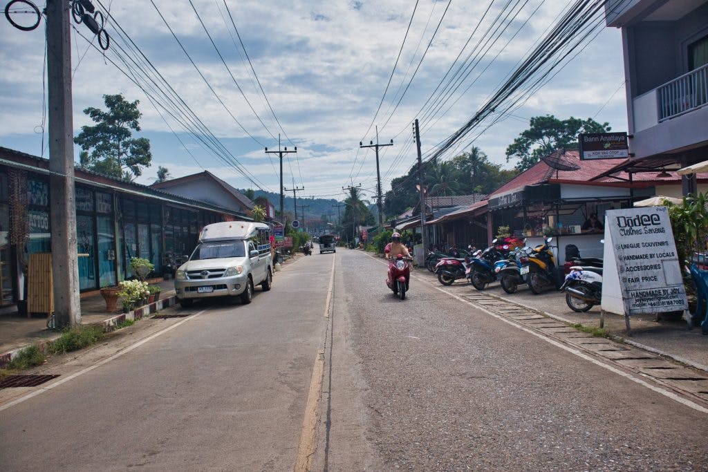 A small road in a town in koh yao noi. 