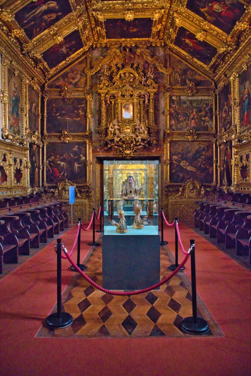 A golden chapel in the tile museum, lisbon. 