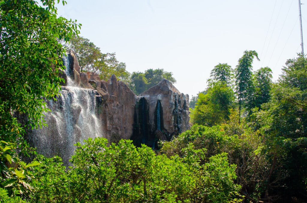 A big waterfall in a park near Chiang Mai. 