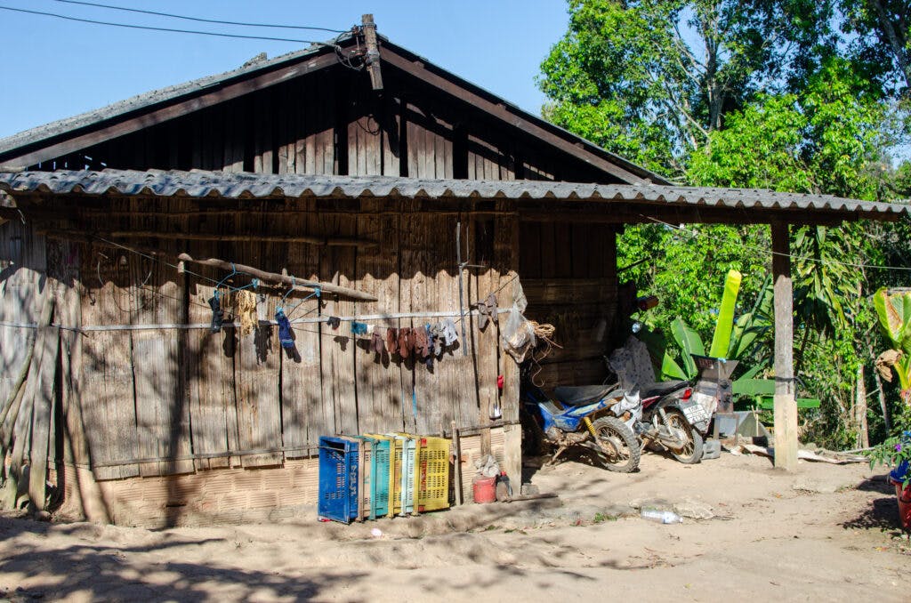A wooden hut on doi pui, chiang mai, thailand. 