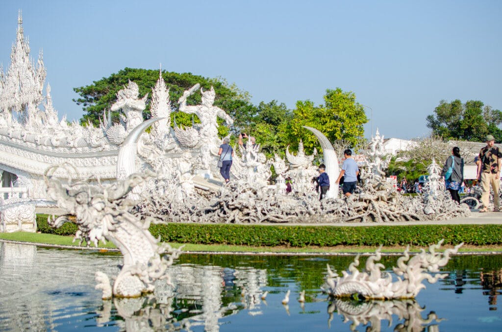 The entrance to the white temple in Chiang Rai. 