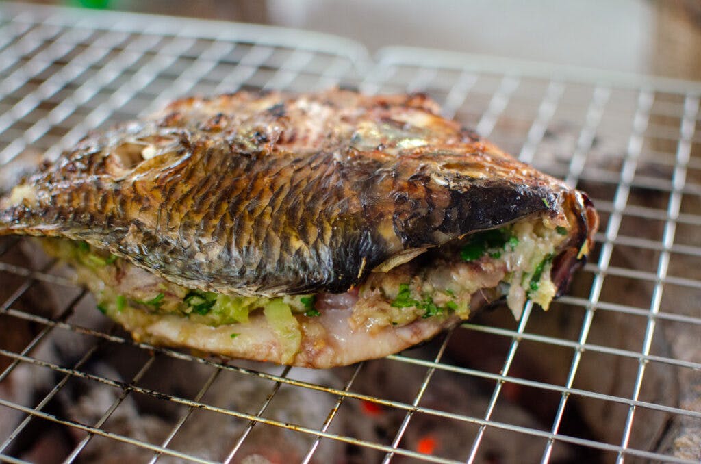 A grilled fish in Thailand. 