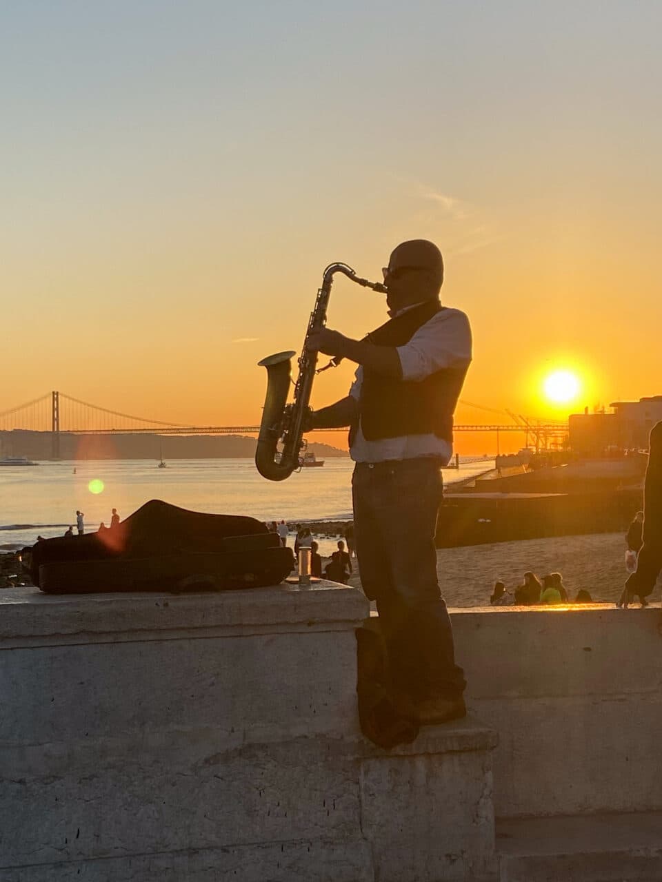 River, sunset, lisbon