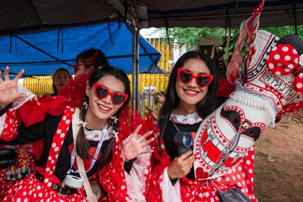 Phi Tha Khon festival, dressed up girls