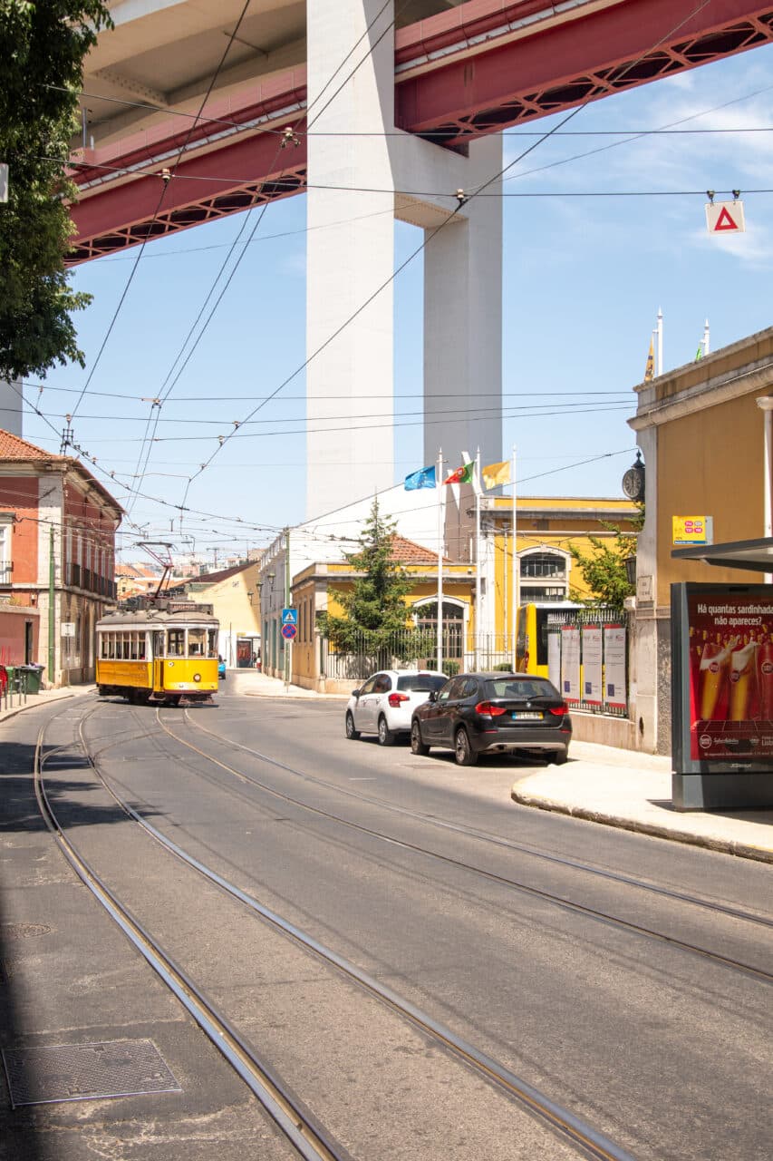 Alcantara, Lisbon, tram and the bridge