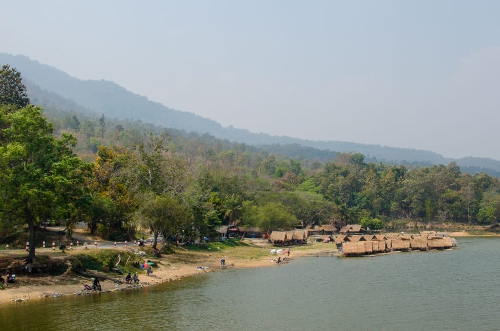 View of Huay Tung Tao Lake and the mountains