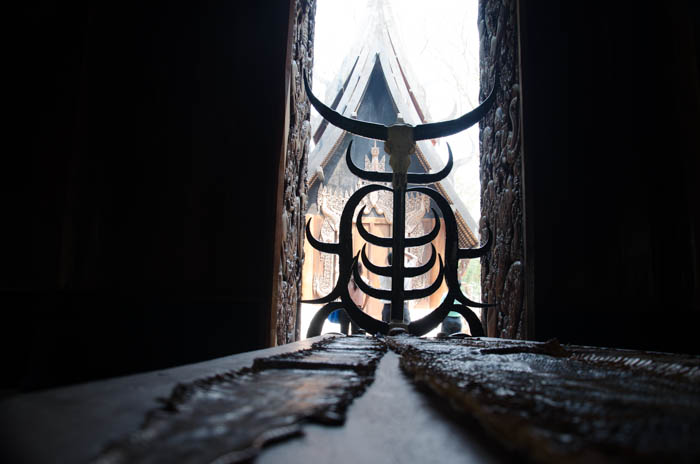 a chair made out of bones at the black house in chiang rai
