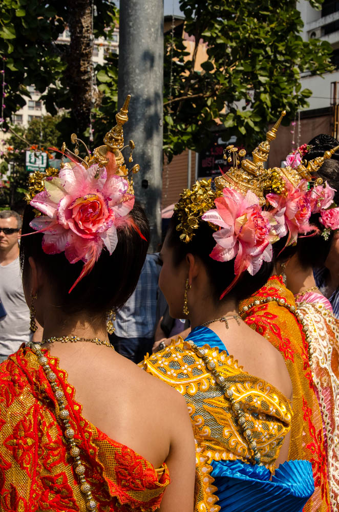 Young ladies dressed in traditional costumes 