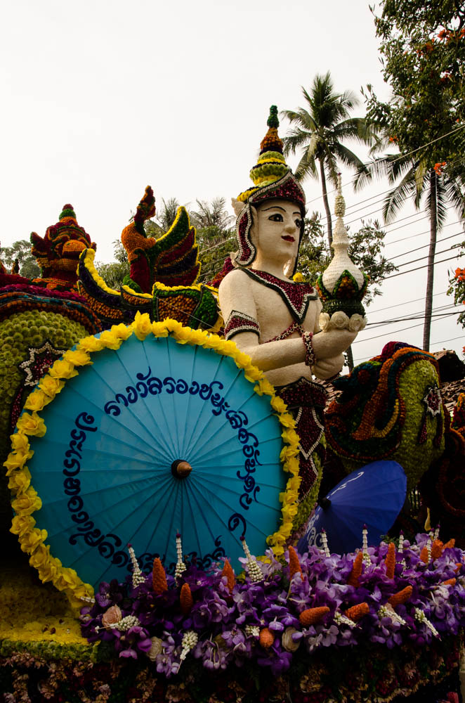 Would you believe that this is all made out of flowers, except the umbrella, of course 