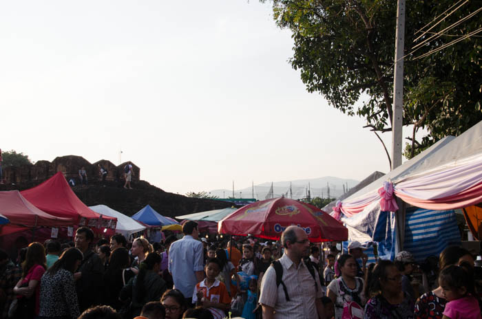 Crowded market in the south east of the city