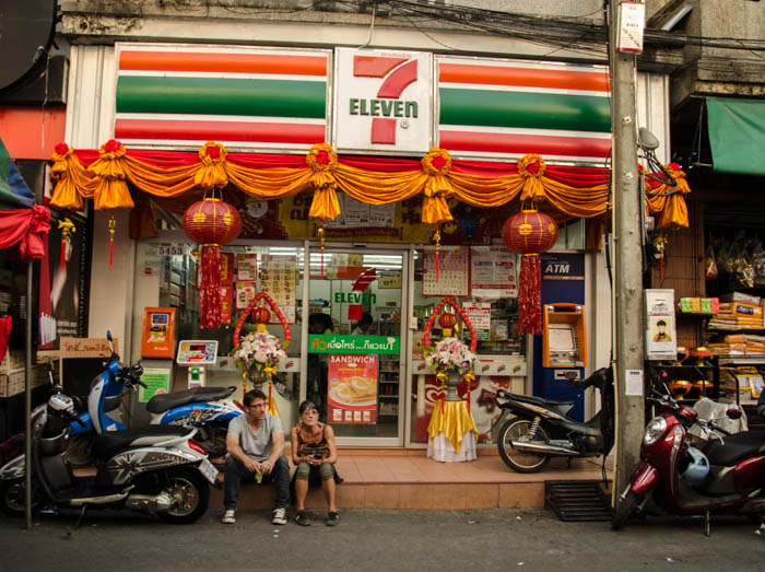 Even the local 7-11 was decorated for the celebrations