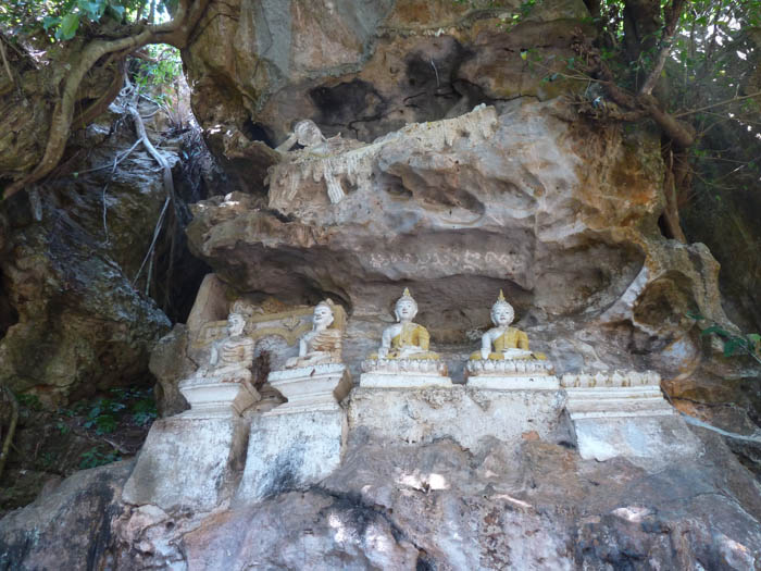 Ancient Buddha statues, located behind the Chiang Dao cave 