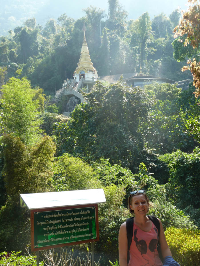 There are 500 steps leading to the Wat Tham Phla Plong