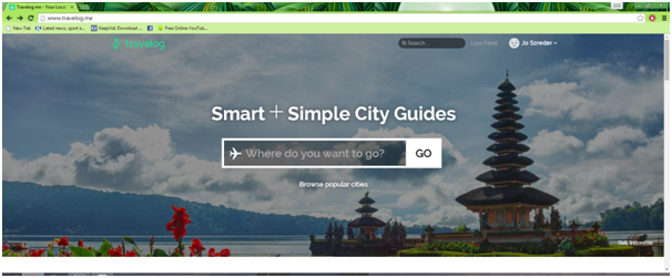Travelog login page