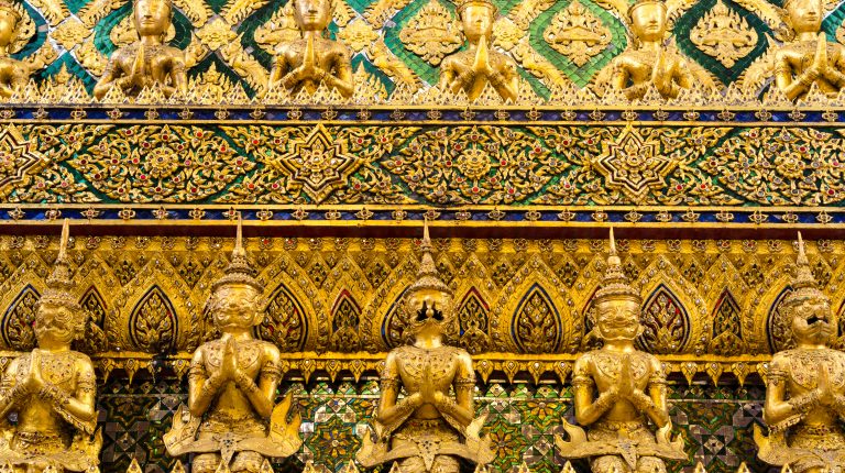 Golden Buddha Statues at the Grand Palace in Bangkok