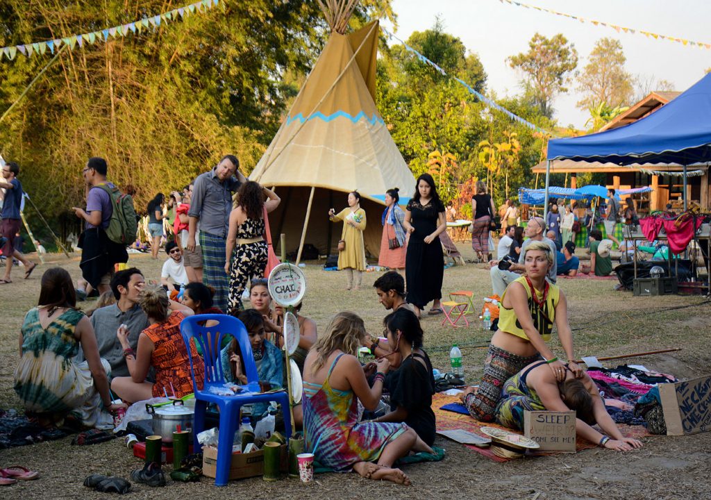 People offering massages at Shambhala Festival