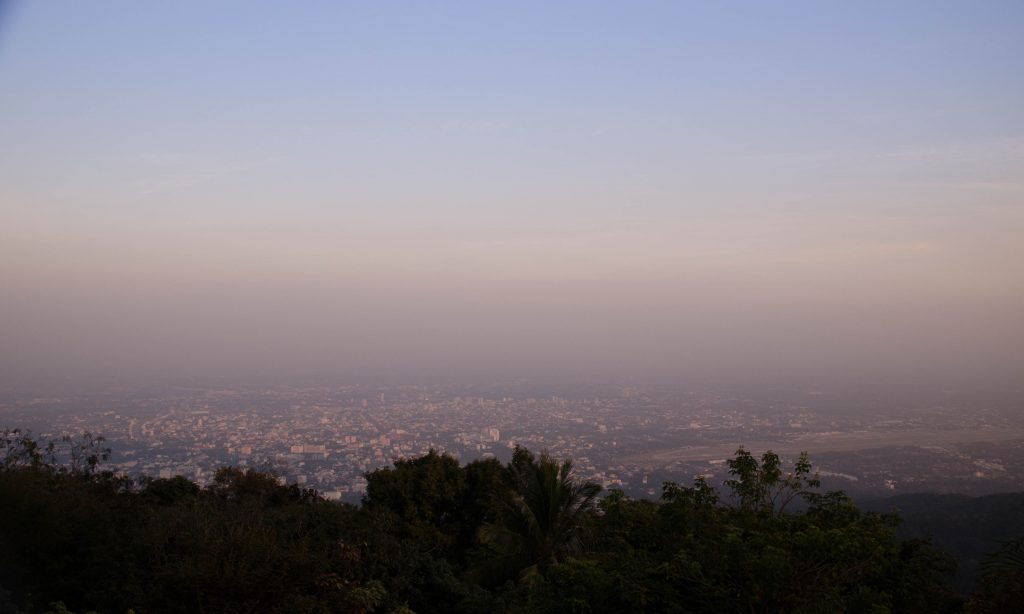 Foggy view of Chiang Mai from Doi Suthep