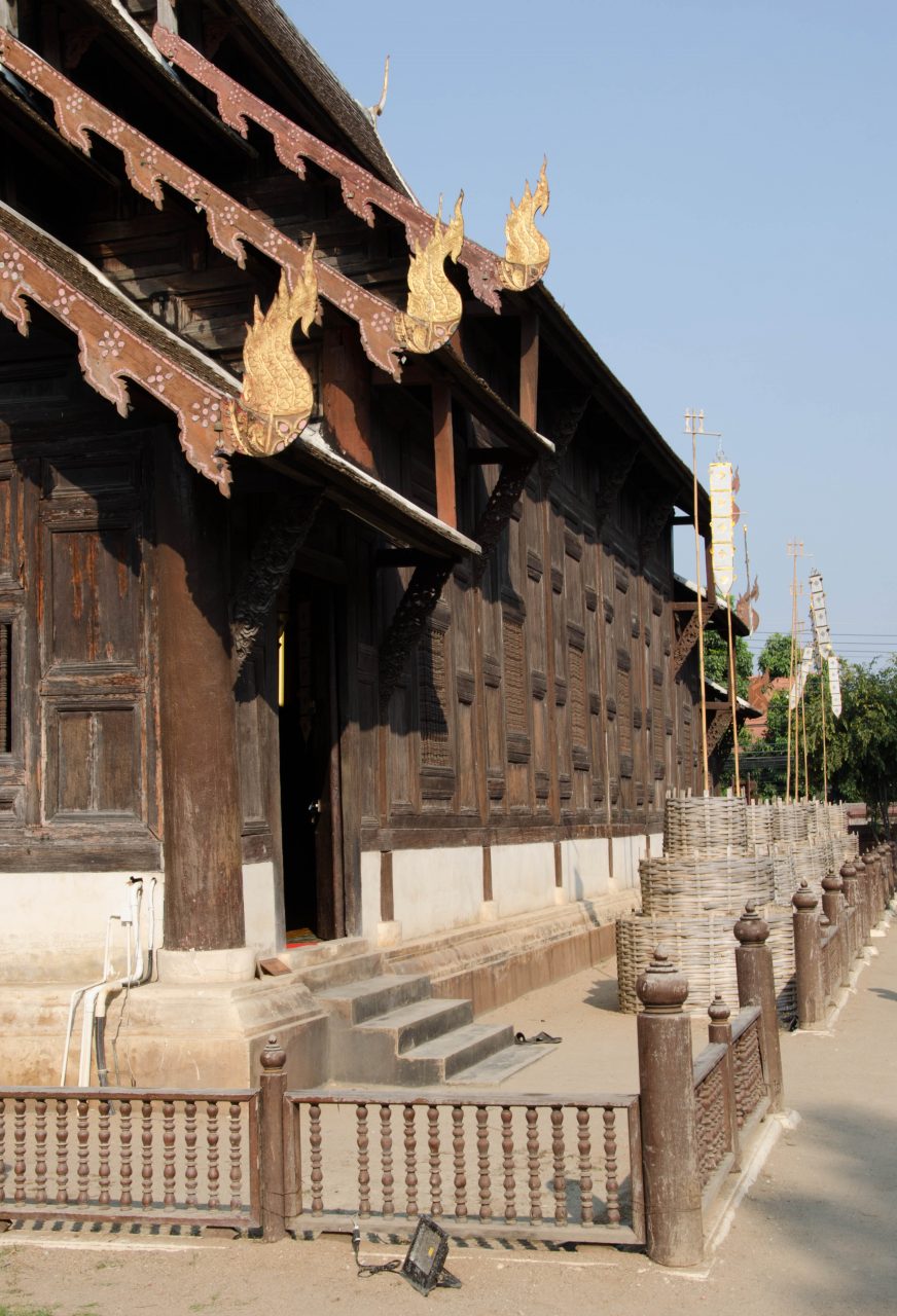 The temple is entirely made of teak